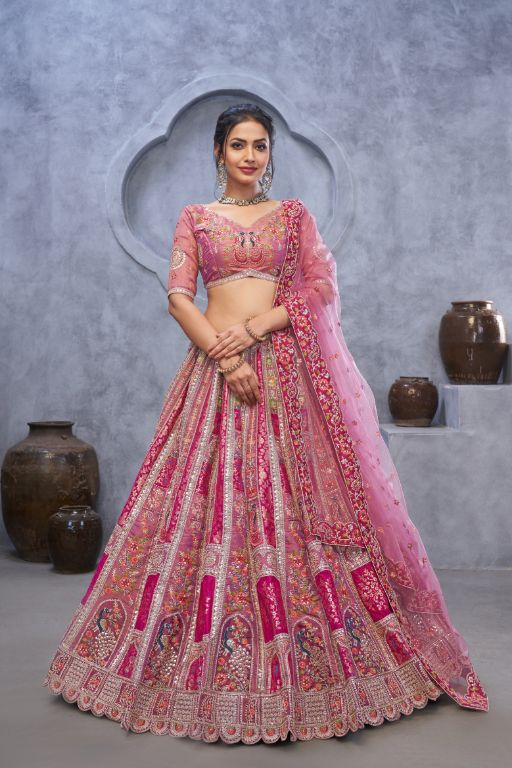 Radiant Magenta (purple) Bridal Silk Lehenga