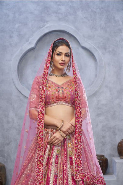 Radiant Magenta (purple) Bridal Silk Lehenga