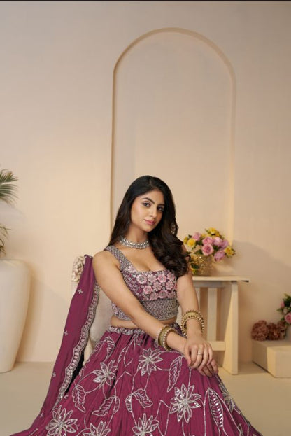 "Floral Fantasy in Vibrant mahroon – A Stunning Pick for Every Bridesmaid"