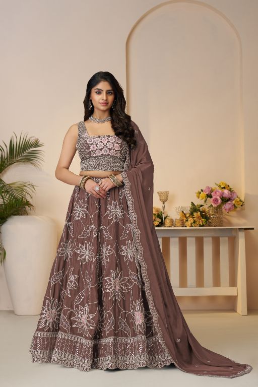 "Blossom in spring Mauve colore Sequin-Styled Lehenga for the Dreamy Bridesmaid"