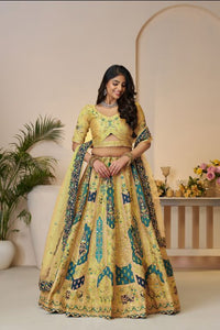 The Rajsi Haathi Collection: Stunning yellow Banarsi lehenga