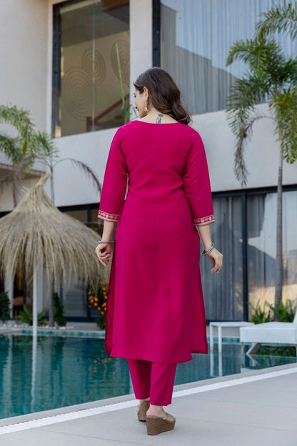 Magenta Color Beautiful P V Chanderi Fabric Designer Ceremonial Readymade Suit