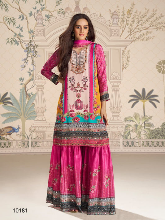 Heavy Crepe Digital Print Full Stitched Palazzo Suits