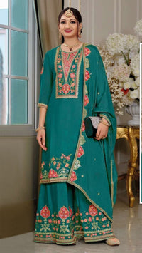 Chinon silk Semi stitched Wedding Suits Kiyara