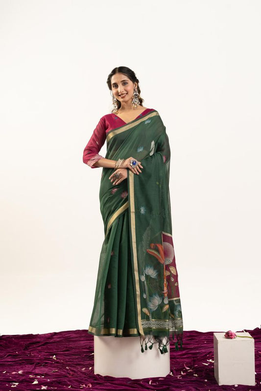 Wine Color Twill Net Fabric Ethnic And Girlie Ceremonial Saree For Girls