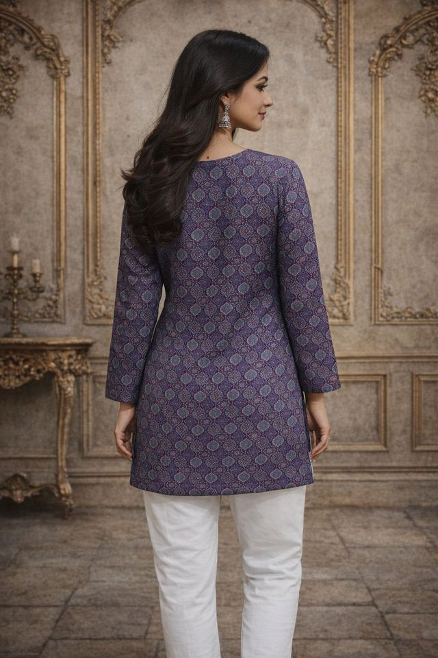 Purple Color Designer Digital Printed Formal Rich Looks Kurta For Girls