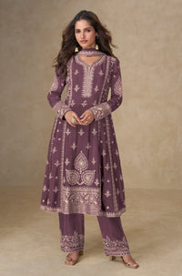 Chinon silk Semi stitched Wedding Suits