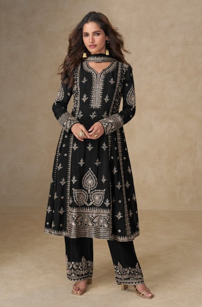 Chinon silk Semi stitched Wedding Suits