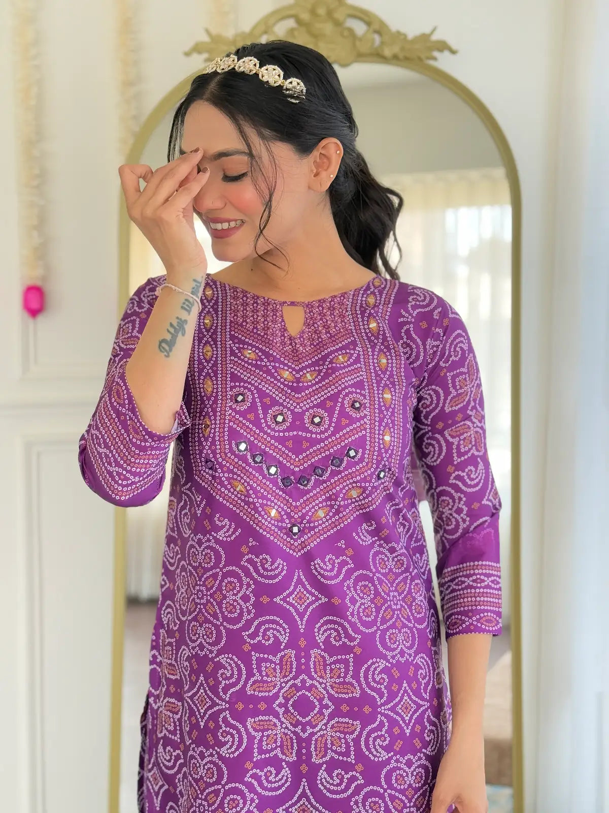 Women's Beautiful Franch Crepe Fabric Embroidery Work Straight Kurta Pant and Dupatta Set