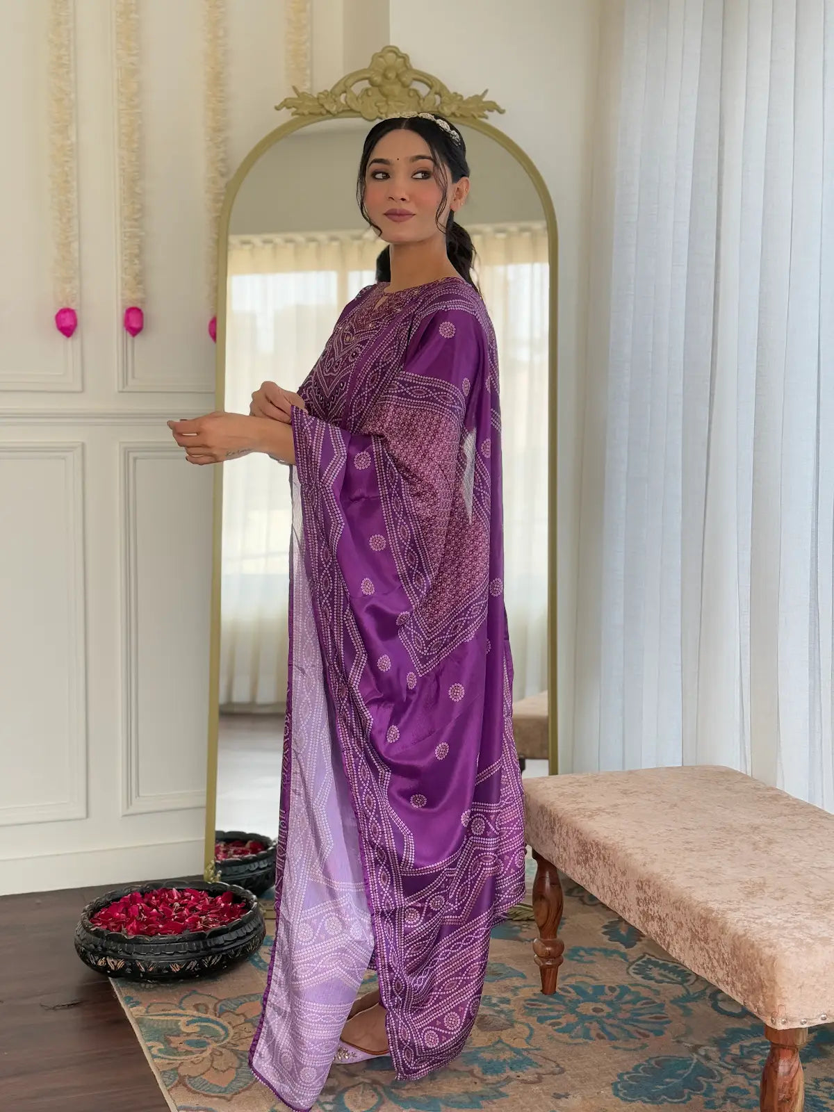 Women's Beautiful Franch Crepe Fabric Embroidery Work Straight Kurta Pant and Dupatta Set