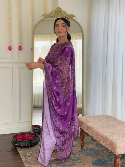 Women's Beautiful Franch Crepe Fabric Embroidery Work Straight Kurta Pant and Dupatta Set