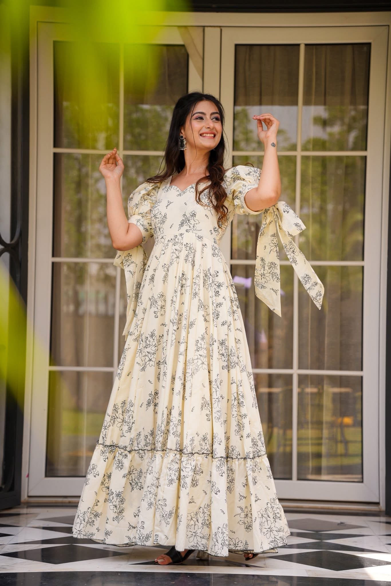 Women's Gorgeous Flared Partywear Designer Poly Rayon Gown