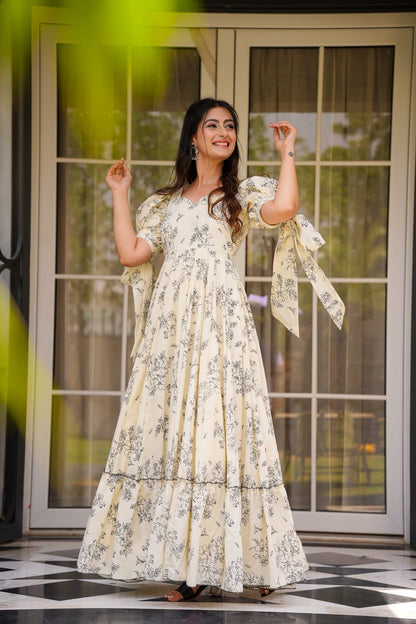 Women's Gorgeous Flared Partywear Designer Poly Rayon Gown