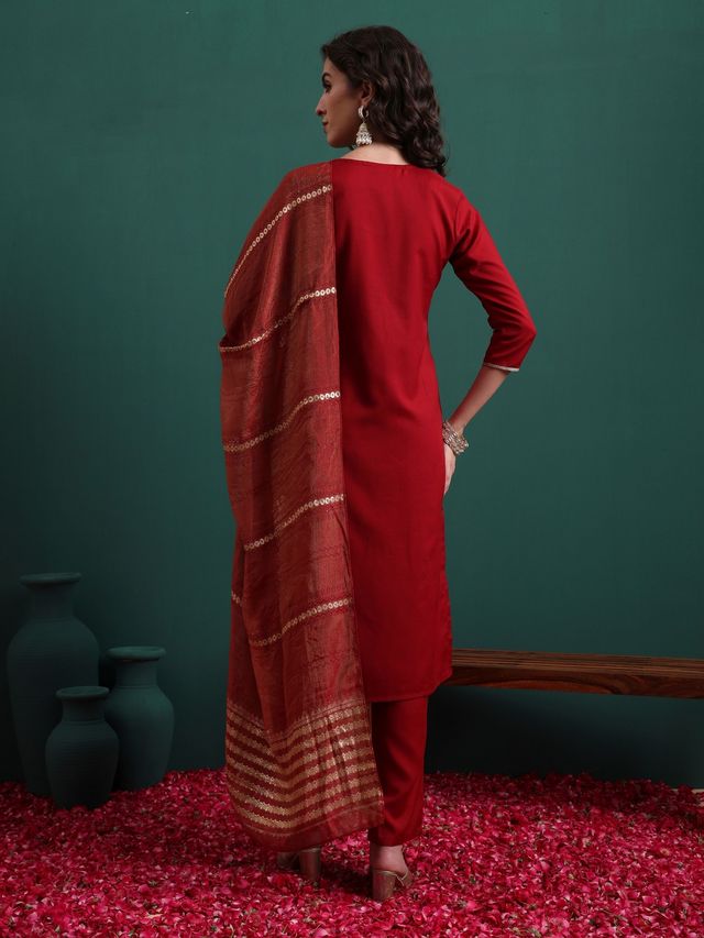 Maroon Color Beautiful Ethnic Suit For Classy Trendy Girl