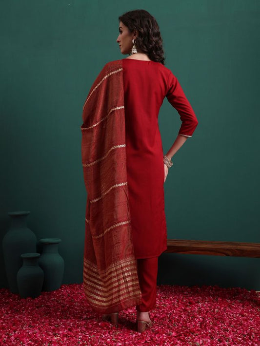 Maroon Color Beautiful Ethnic Suit For Classy Trendy Girl