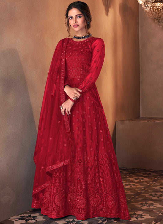 Azelia Designer Festive Suit RED