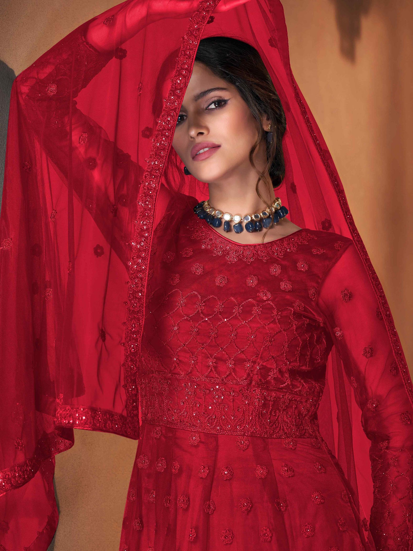 Azelia Designer Festive Suit RED