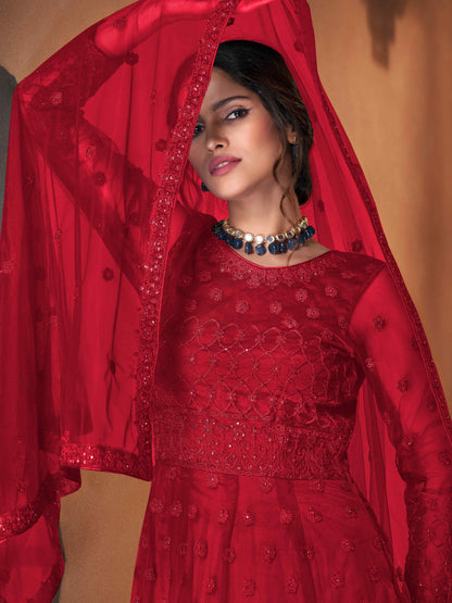 Azelia Designer Festive Suit RED