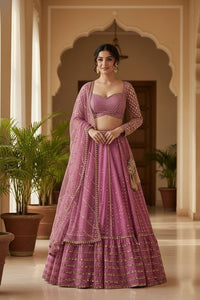 Embroidered Wedding Lehenga Set for Women HKV-003380 PINK
