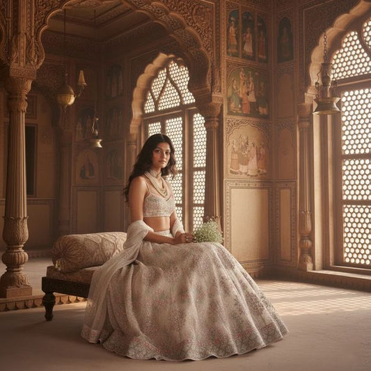Elegant Party Wear Lehenga Set HKV-00390 OFFWHITE