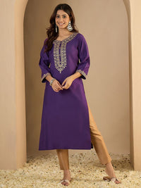 Lavender Color Trendy Formal Looking Classy Ethnic Kurta For Girl
