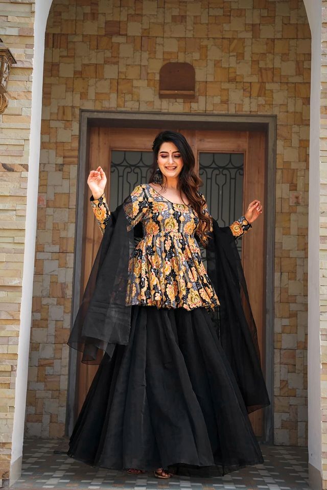 Festive wear sarara set with dupatta  Black