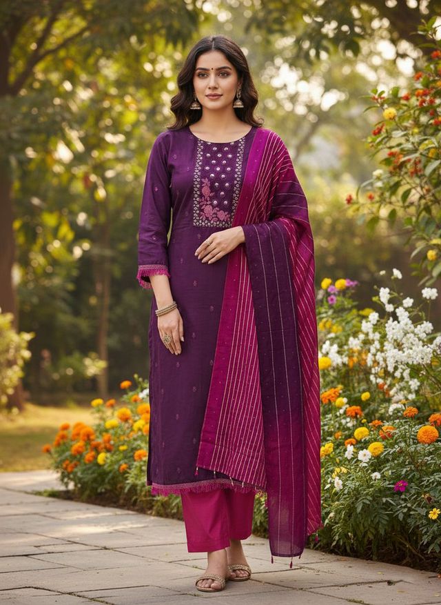 Beautiful Formal Looks Ethnic Embroidered Suit