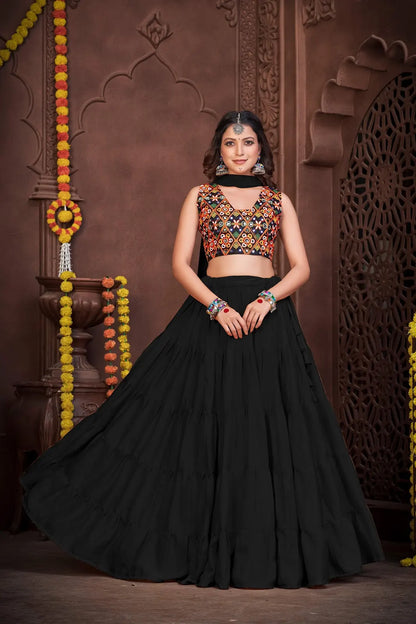 Elegant Flared Lehenga with Heavy Embroidery Designer Blouse