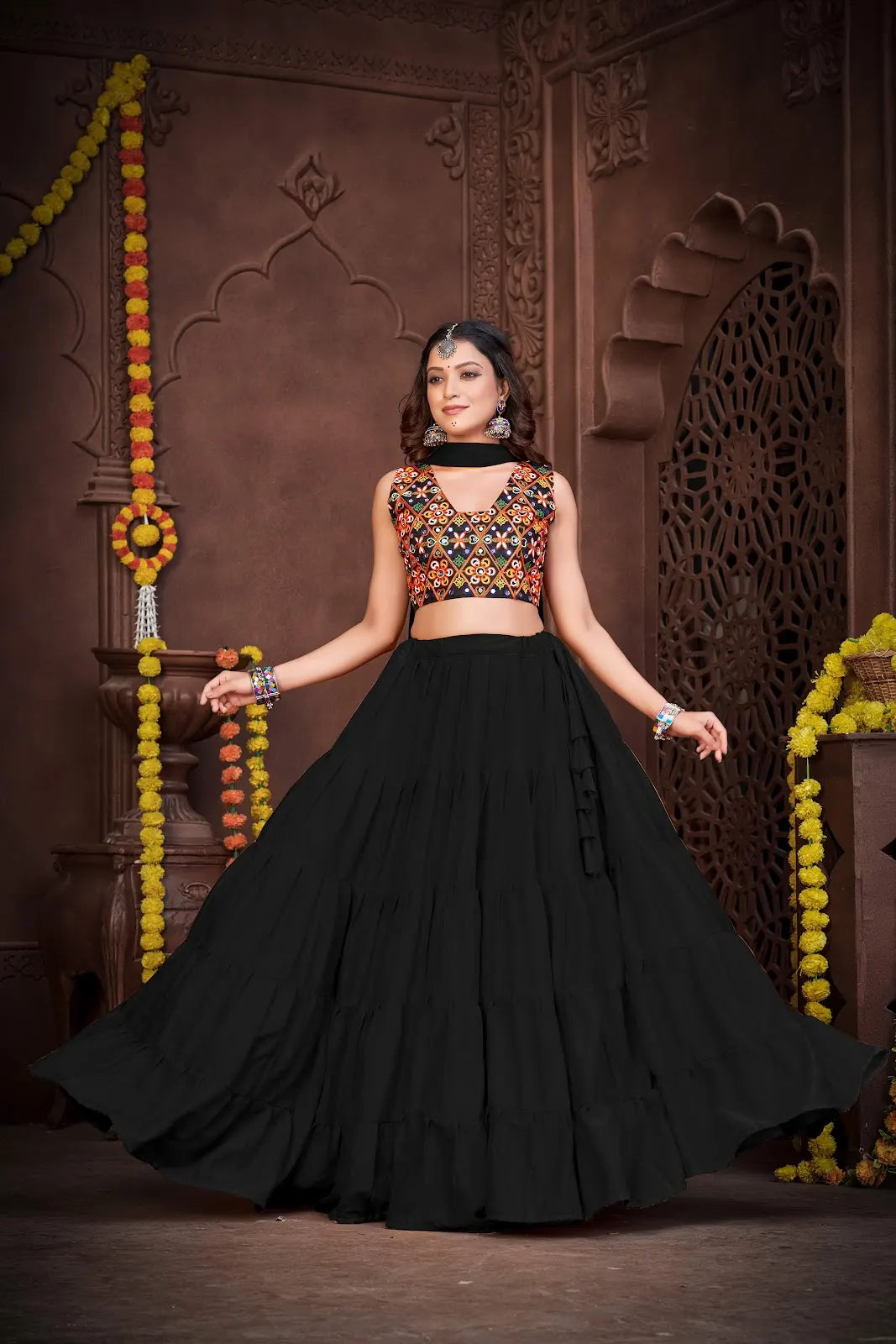 Elegant Flared Lehenga with Heavy Embroidery Designer Blouse