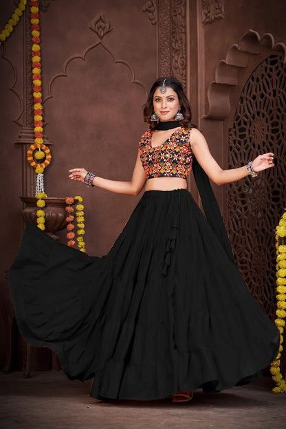 Elegant Flared Lehenga with Heavy Embroidery Designer Blouse