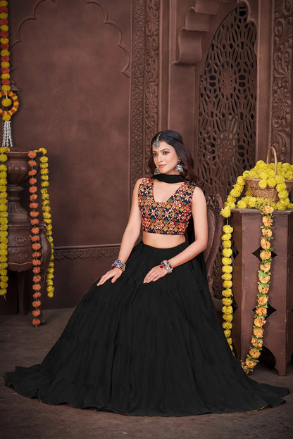 Elegant Flared Lehenga with Heavy Embroidery Designer Blouse
