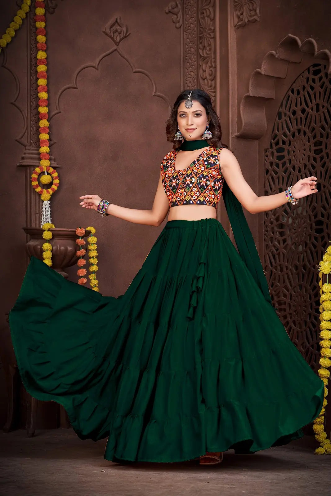 Premium Designer Lehenga Choli with Multicolor Thread Embroidery