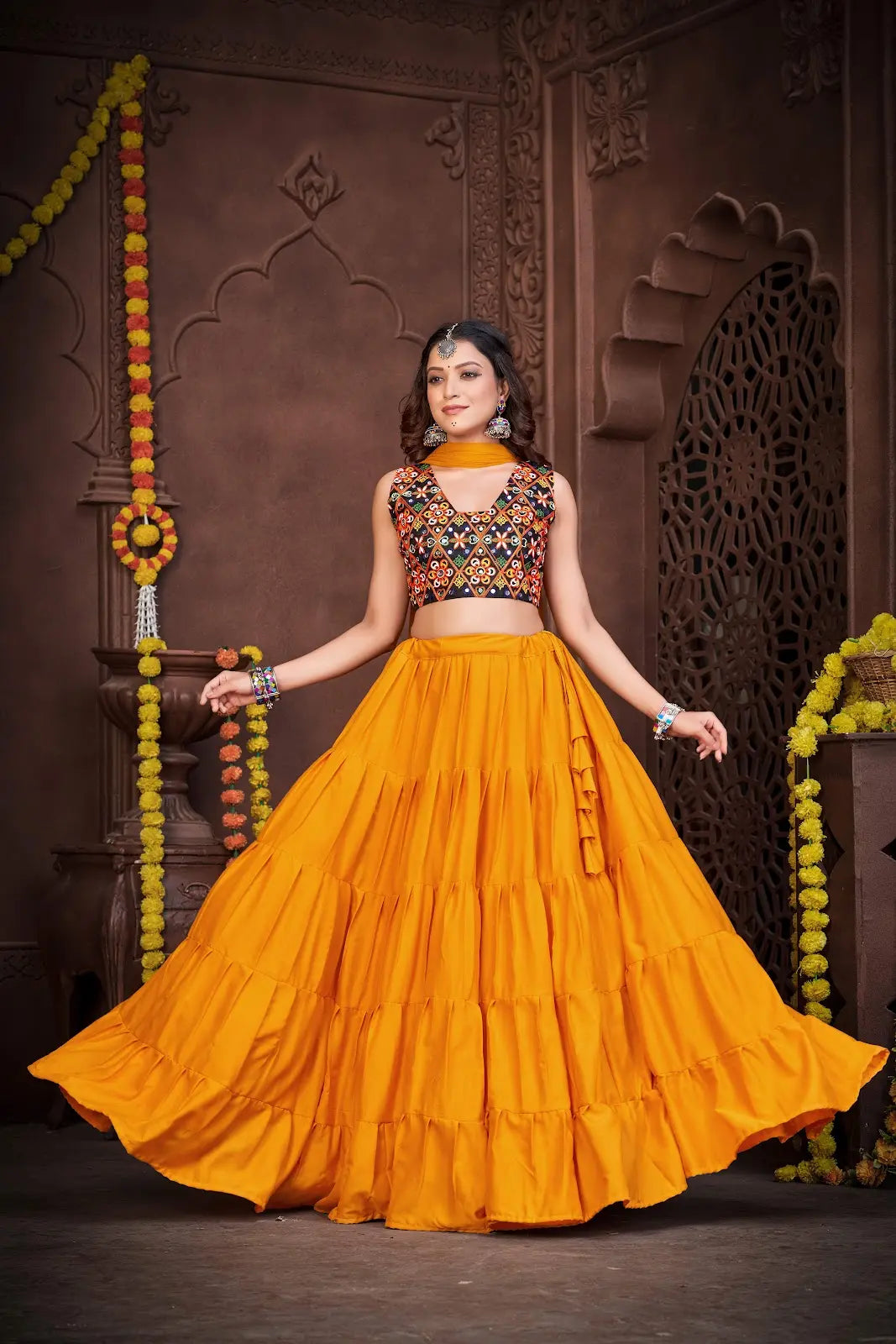 Festive Mirror Work Lehenga Choli for Navratri & Garba Nights