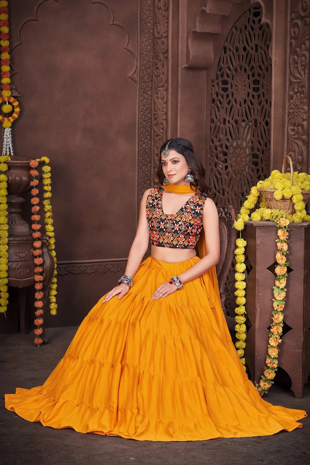 Festive Mirror Work Lehenga Choli for Navratri & Garba Nights