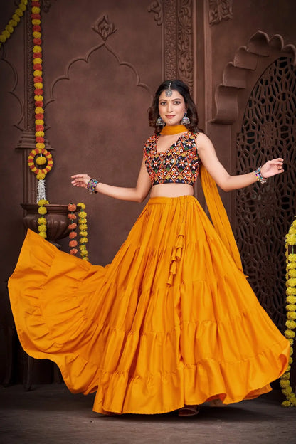 Festive Mirror Work Lehenga Choli for Navratri & Garba Nights