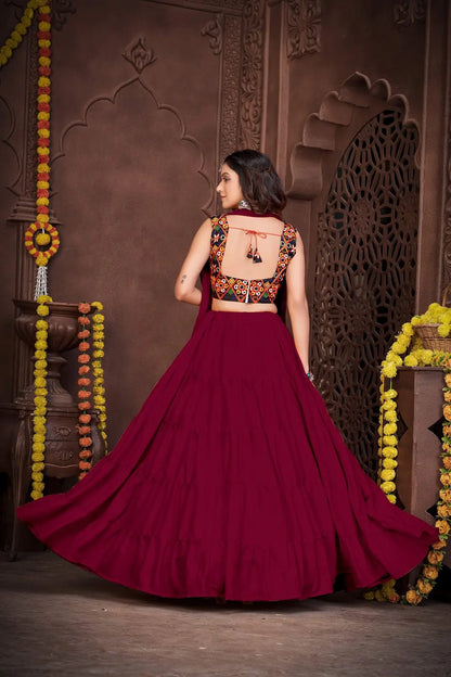 Royal Festive Lehenga Choli with Traditional Kutchi Embroidery