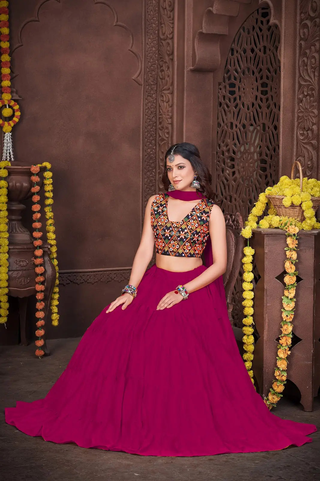 Traditional Kutchi Work Lehenga Set with Vibrant Embroidered Choli