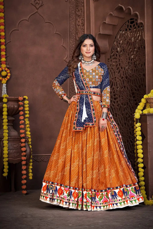 Classic Flared Lehenga with Heavy Mirror Work Designer Choli