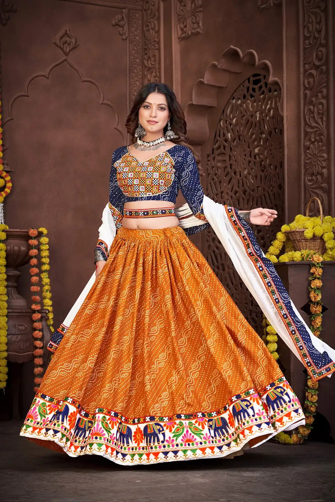 Classic Flared Lehenga with Heavy Mirror Work Designer Choli