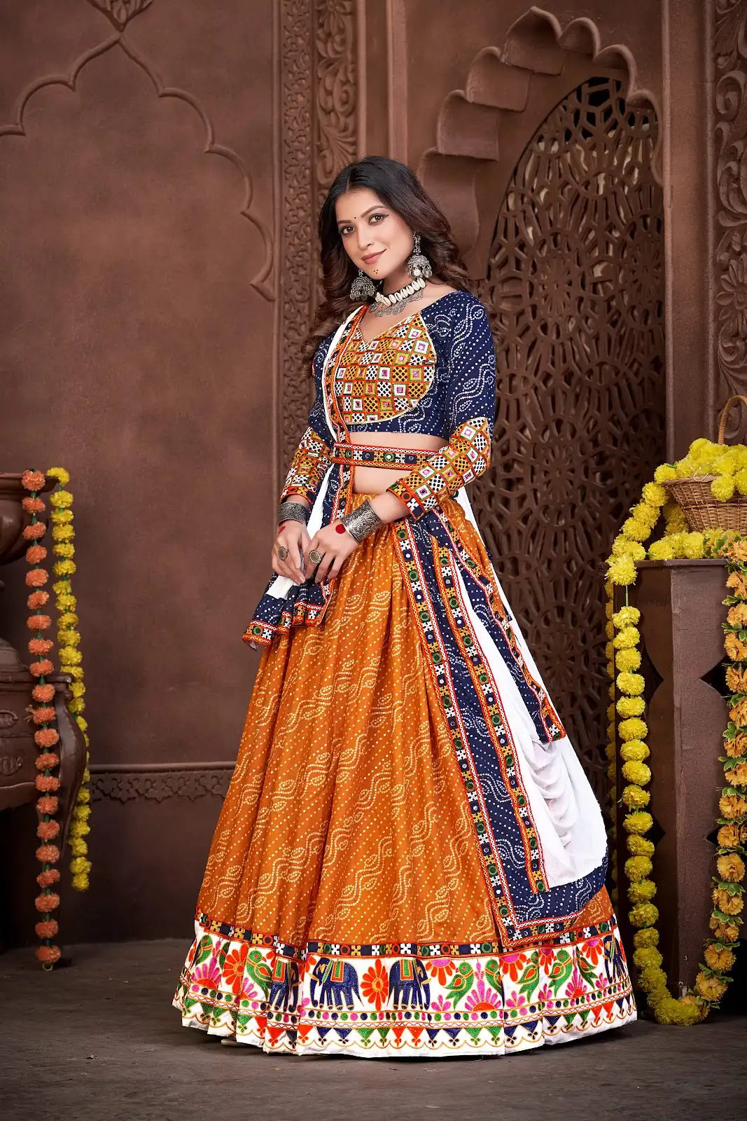 Classic Flared Lehenga with Heavy Mirror Work Designer Choli
