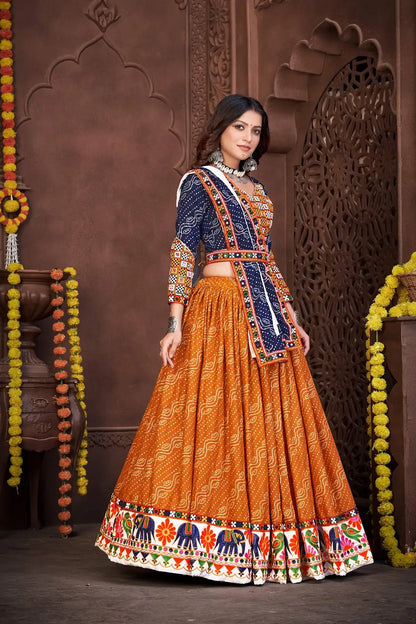 Classic Flared Lehenga with Heavy Mirror Work Designer Choli