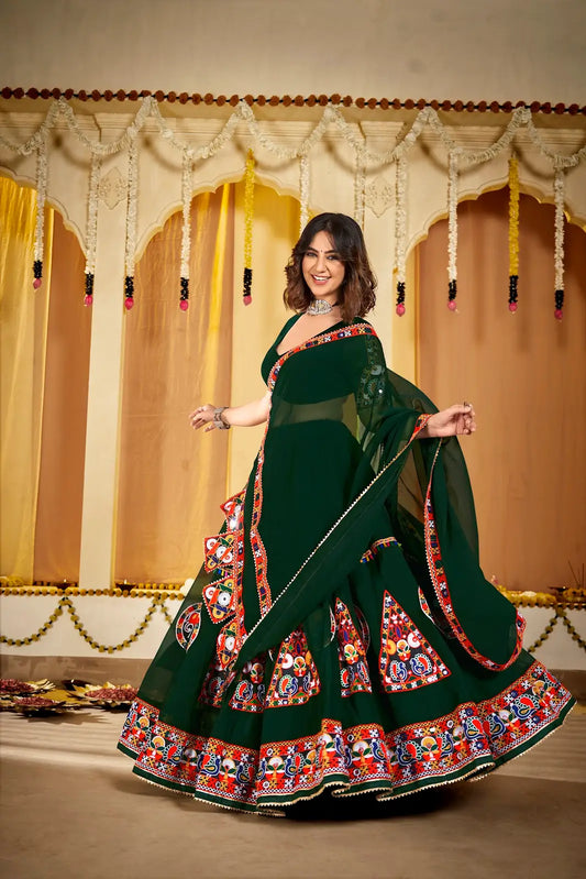 Vibrant Multicolor Lehenga Choli with Kutchi Work Blouse