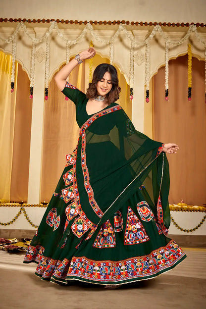 Vibrant Multicolor Lehenga Choli with Kutchi Work Blouse