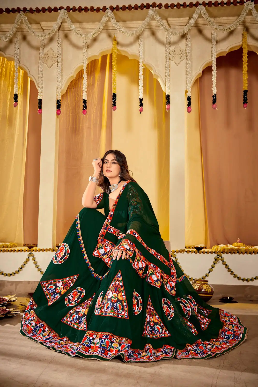 Vibrant Multicolor Lehenga Choli with Kutchi Work Blouse