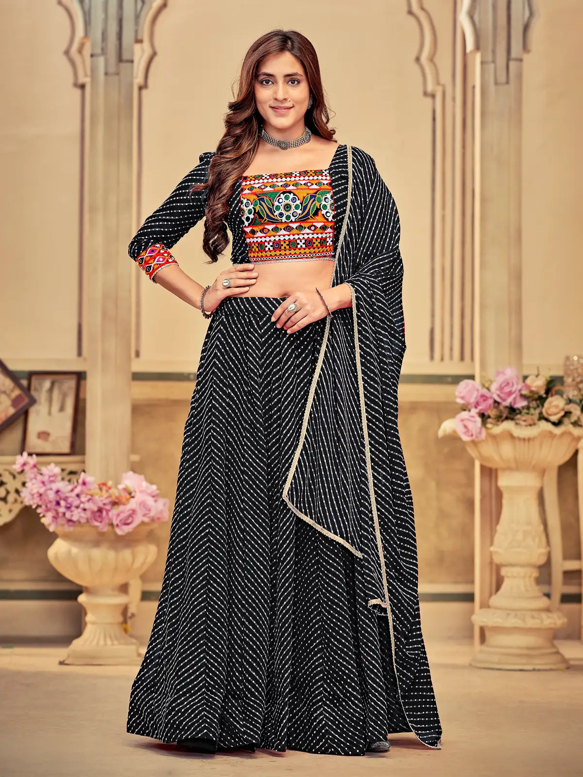 Premium Ethnic Lehenga Choli with Colorful Thread Work