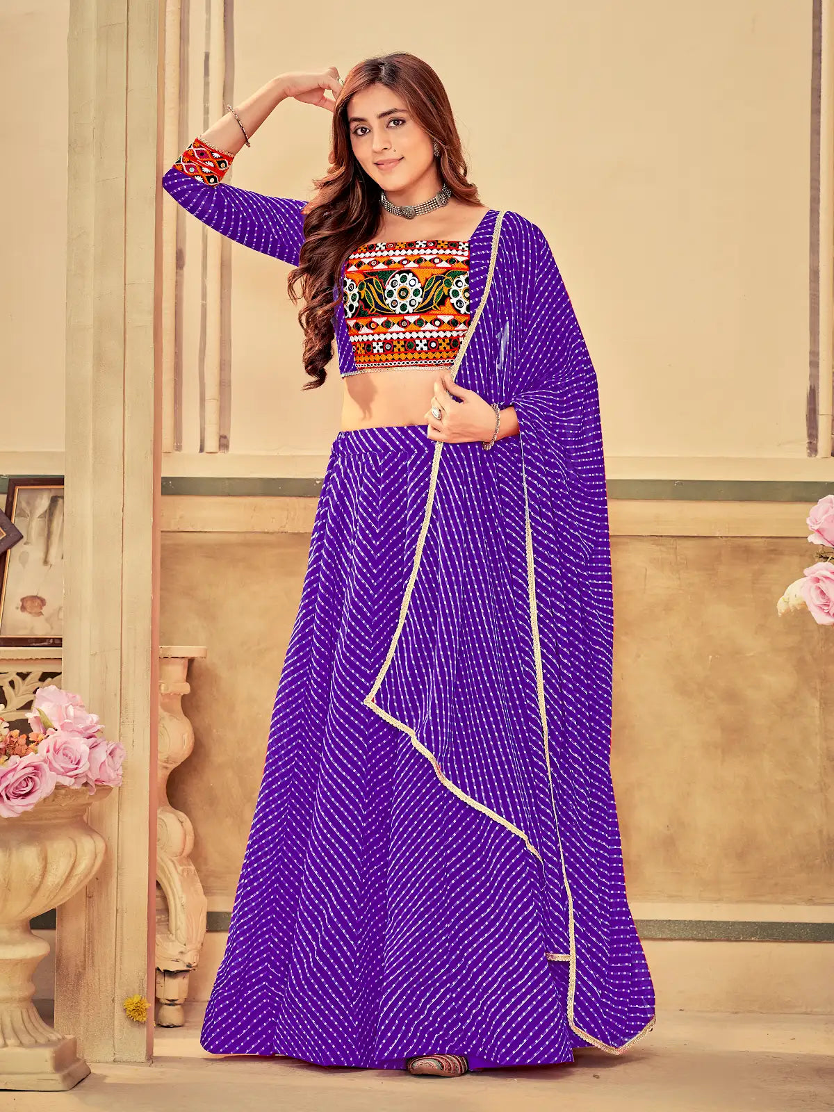 Trendy Navratri Lehenga with Heavy Embroidered Blouse