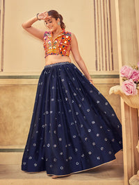 Elegant Party Wear Lehenga with Multicolor Embroidery