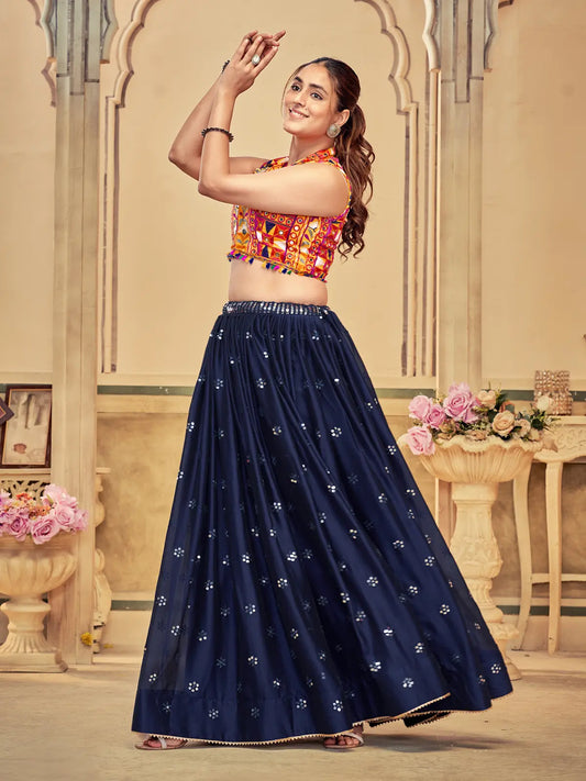Elegant Party Wear Lehenga with Multicolor Embroidery