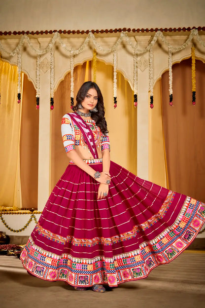 Traditional Garba Lehenga Set with Embroidered Choli Design