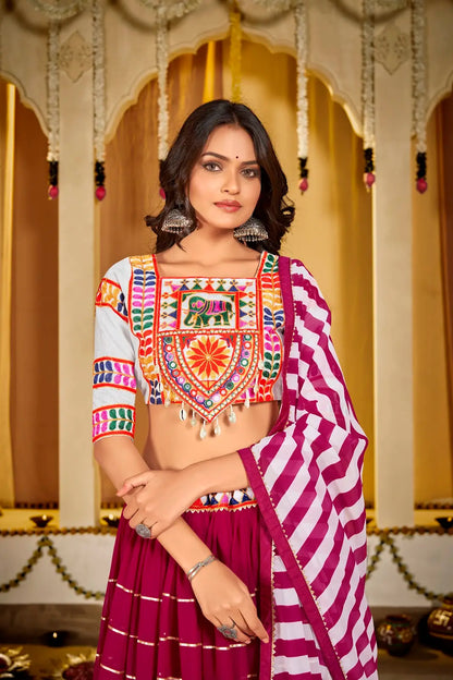 Traditional Garba Lehenga Set with Embroidered Choli Design